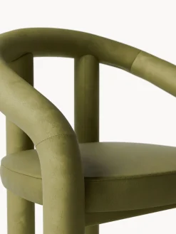 Silla con reposabrazos de terciopelo Calan Sillas