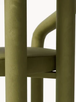 Silla con reposabrazos de terciopelo Calan Sillas