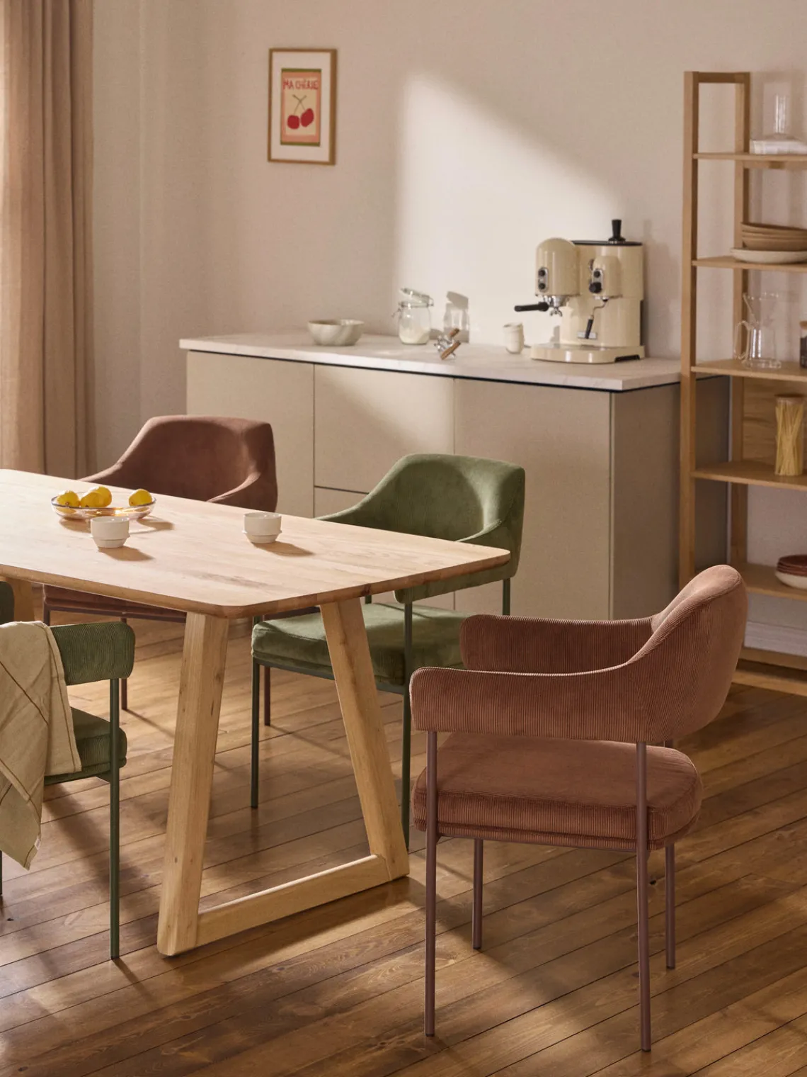 Discount Silla con reposabrazos de pana Zoe Sillas Con Reposabrazos|Sillas