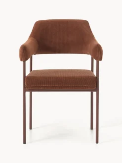 Discount Silla con reposabrazos de pana Zoe Sillas Con Reposabrazos|Sillas