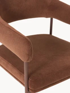 Discount Silla con reposabrazos de pana Zoe Sillas Con Reposabrazos|Sillas