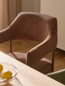 Discount Silla con reposabrazos de pana Zoe Sillas Con Reposabrazos|Sillas