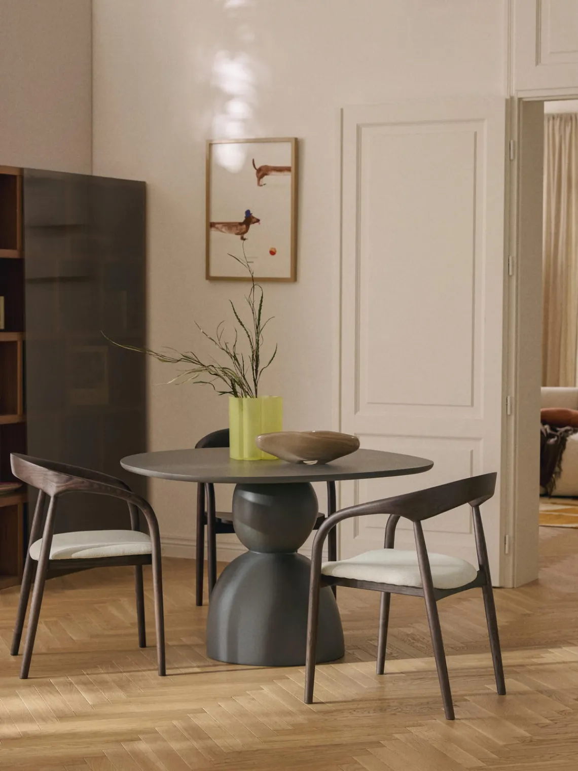 Sillas De Madera|Sillas Con Reposabrazos>Westwing Collection Silla con reposabrazos de madera de fresno y asiento tapizado Camille Tejido blanco Off White, madera de fresno oscura