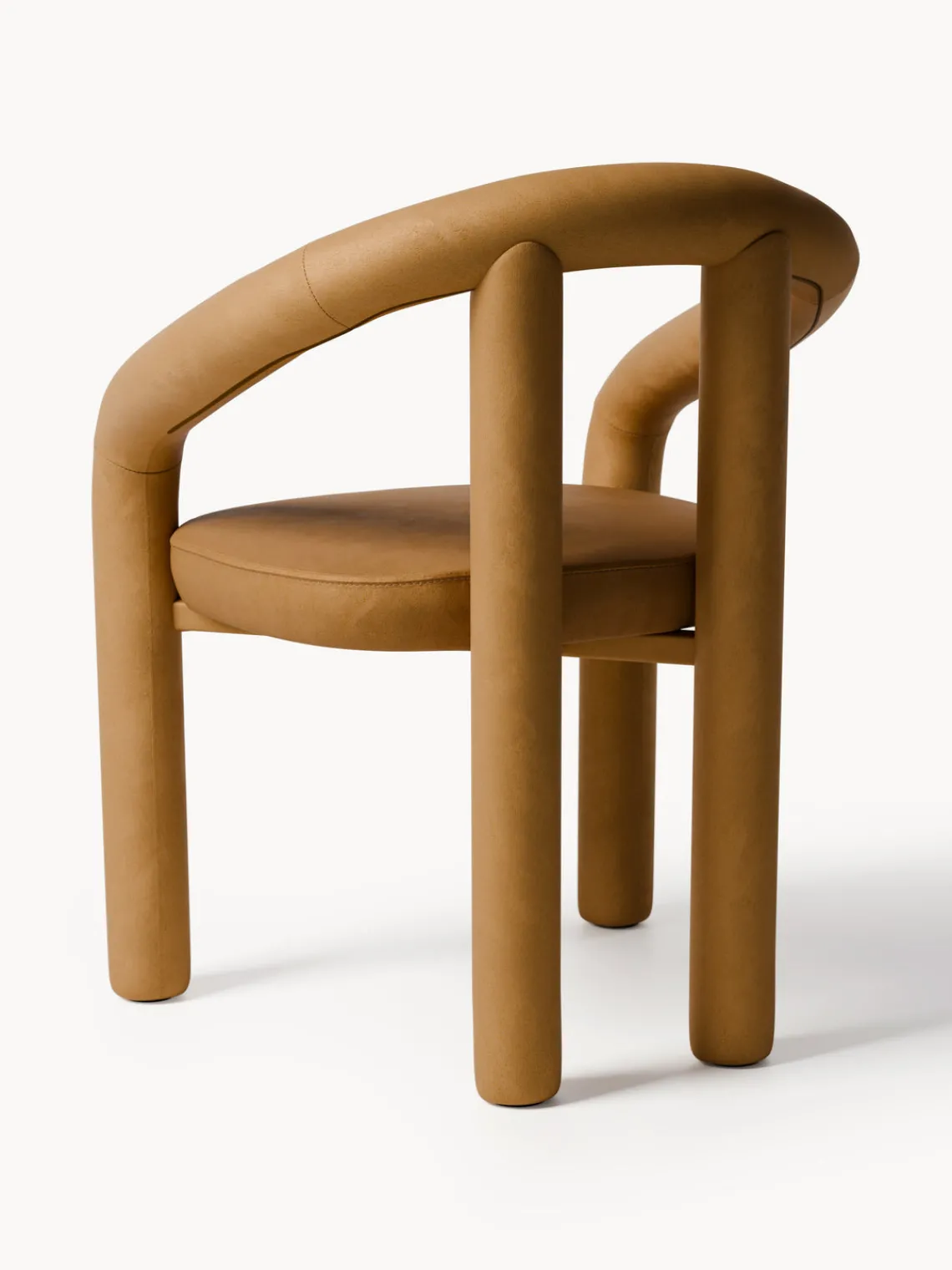 Sillas>Westwing Collection Silla con reposabrazos de terciopelo Calan Terciopelo marrón