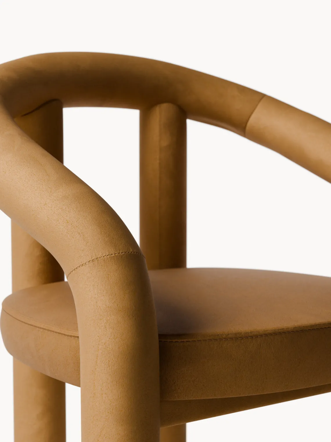 Sillas>Westwing Collection Silla con reposabrazos de terciopelo Calan Terciopelo marrón