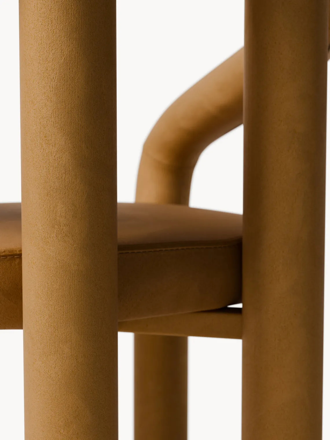 Sillas>Westwing Collection Silla con reposabrazos de terciopelo Calan Terciopelo marrón