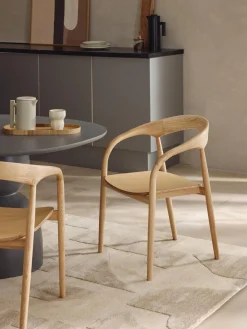 Sillas De Madera|Sillas Con Reposabrazos>Westwing Collection Silla con reposabrazos de madera de fresno Camille Madera de fresno clara