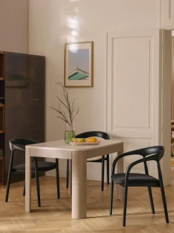 Sillas De Madera|Sillas Con Reposabrazos>Westwing Collection Silla con reposabrazos de madera de fresno y asiento tapizado Camille Tejido negro, negro