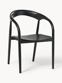 Sillas De Madera|Sillas Con Reposabrazos>Westwing Collection Silla con reposabrazos de madera de fresno Camille Negro