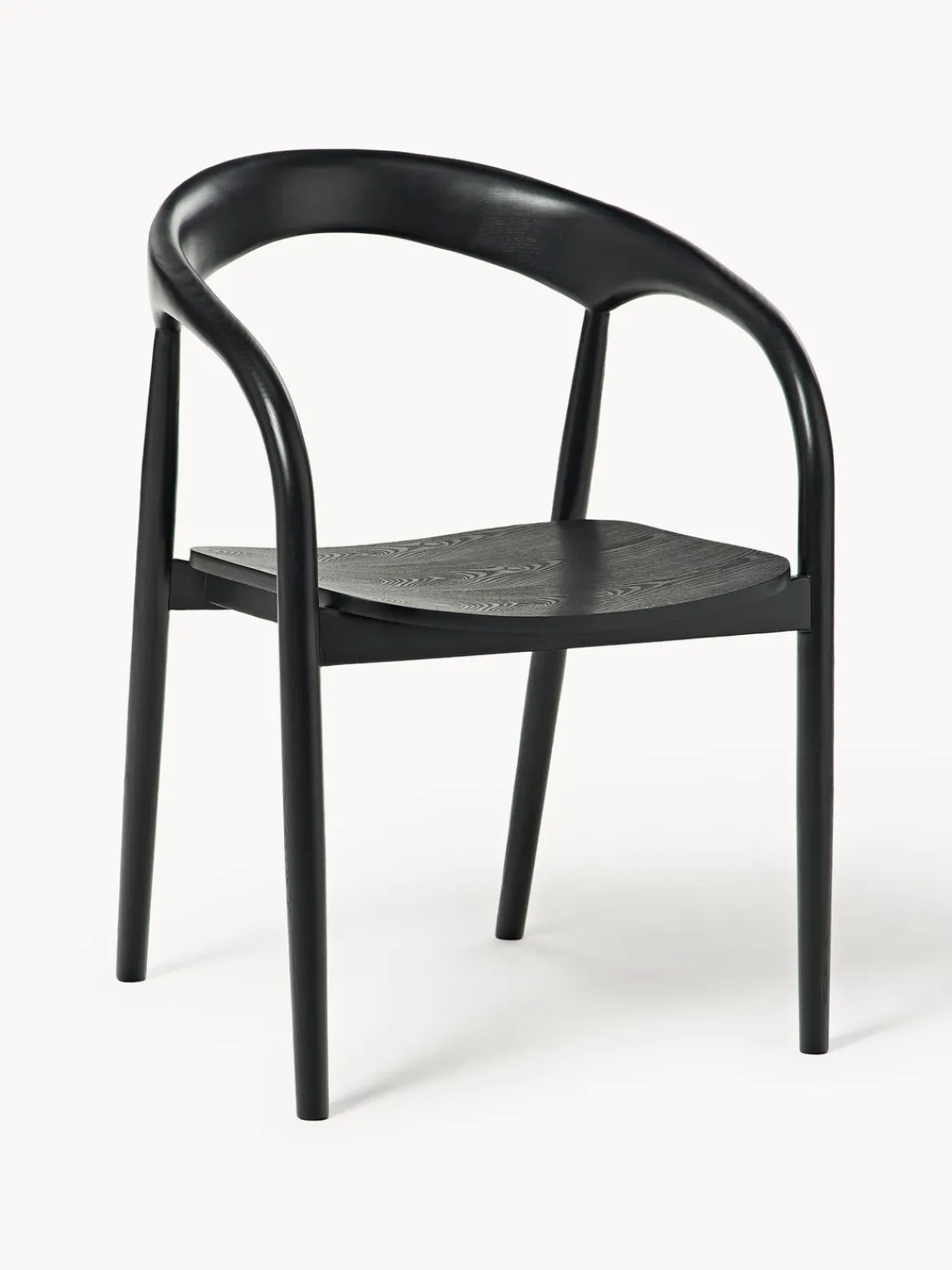 Sillas De Madera|Sillas Con Reposabrazos>Westwing Collection Silla con reposabrazos de madera de fresno Camille Negro