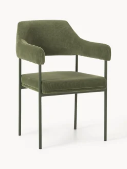 Discount Silla con reposabrazos de pana Zoe Sillas Con Reposabrazos|Sillas