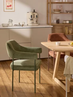 Discount Silla con reposabrazos de pana Zoe Sillas Con Reposabrazos|Sillas