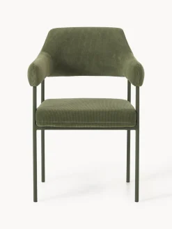 Discount Silla con reposabrazos de pana Zoe Sillas Con Reposabrazos|Sillas