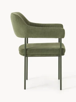 Discount Silla con reposabrazos de pana Zoe Sillas Con Reposabrazos|Sillas