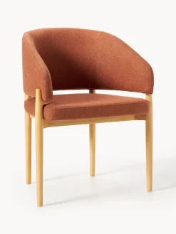 Sillas Con Reposabrazos|Sillas>Westwing Collection Silla con reposabrazos Nemo Tejido terracota, madera de fresno clara
