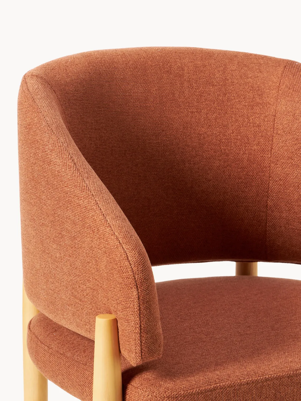 Sillas Con Reposabrazos|Sillas>Westwing Collection Silla con reposabrazos Nemo Tejido terracota, madera de fresno clara