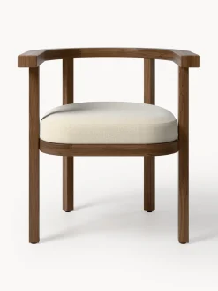 Sillas De Jardín|Sillas De Jardí­N>Westwing Collection Silla con reposabrazos para exterior de madera de acacia Matheus, con cojín