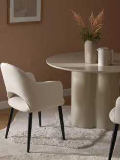 Sillas Con Reposabrazos|Sillas>Westwing Collection Silla con reposabrazos Rachel Tejido fino blanco crema