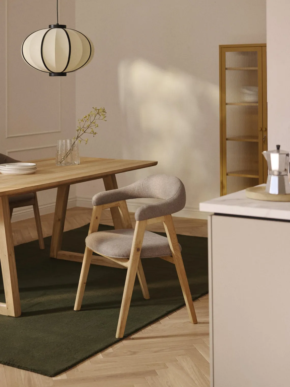 Sillas Con Reposabrazos|Sillas>Westwing Collection Silla con reposabrazos tapizada Nik Tejido taupe, madera de roble barnizada