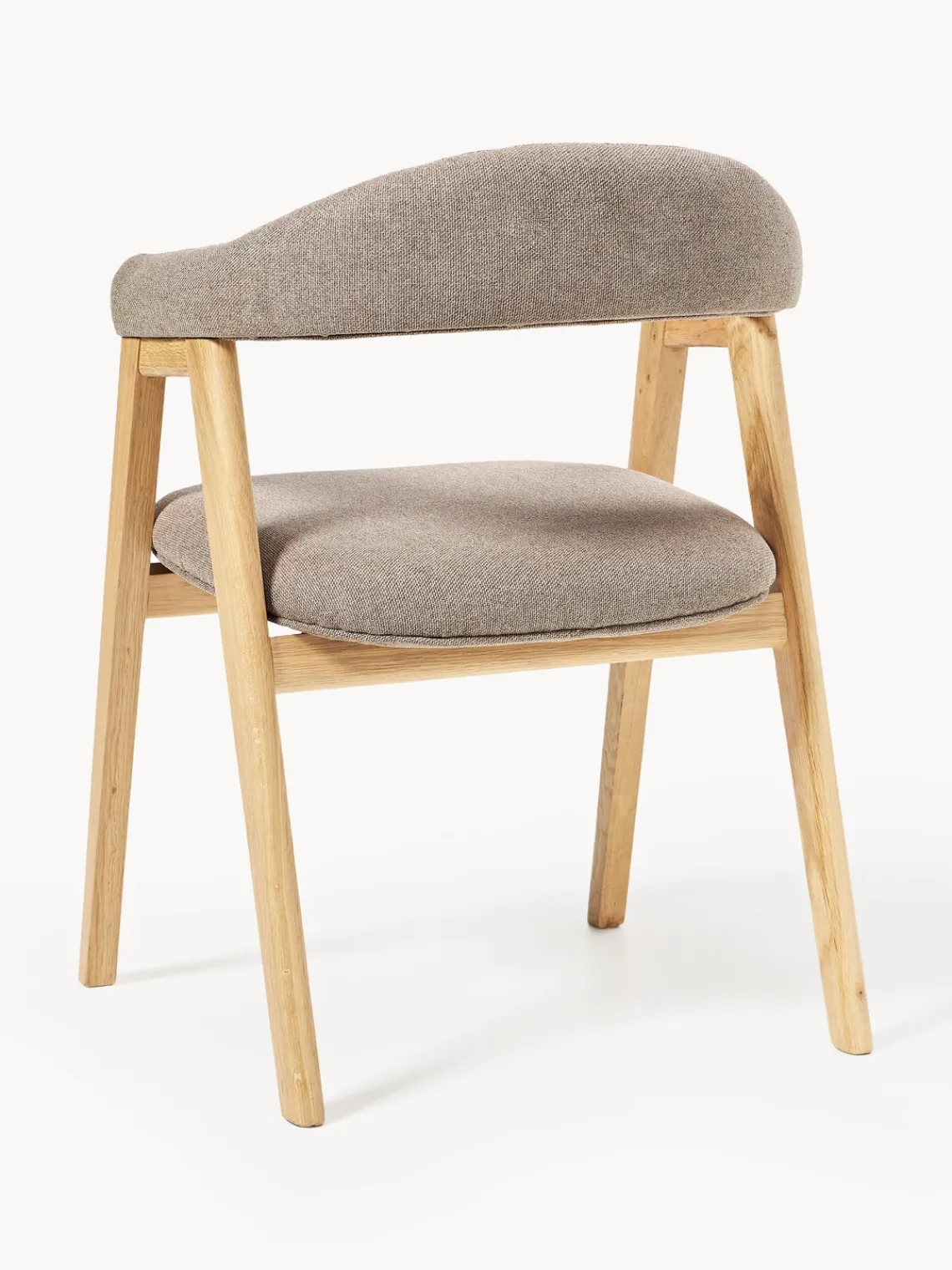 Sillas Con Reposabrazos|Sillas>Westwing Collection Silla con reposabrazos tapizada Nik Tejido taupe, madera de roble barnizada