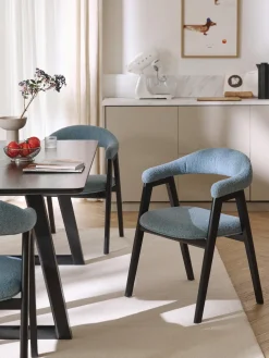 Hot Silla con reposabrazos tapizada en tejido bouclé Nik Sillas Con Reposabrazos|Sillas