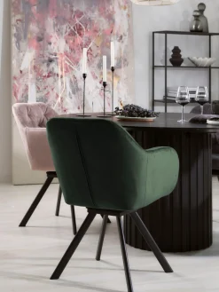 Hot Silla con repozabrazos de terciopelo Lola Sillas Con Reposabrazos|Sillas