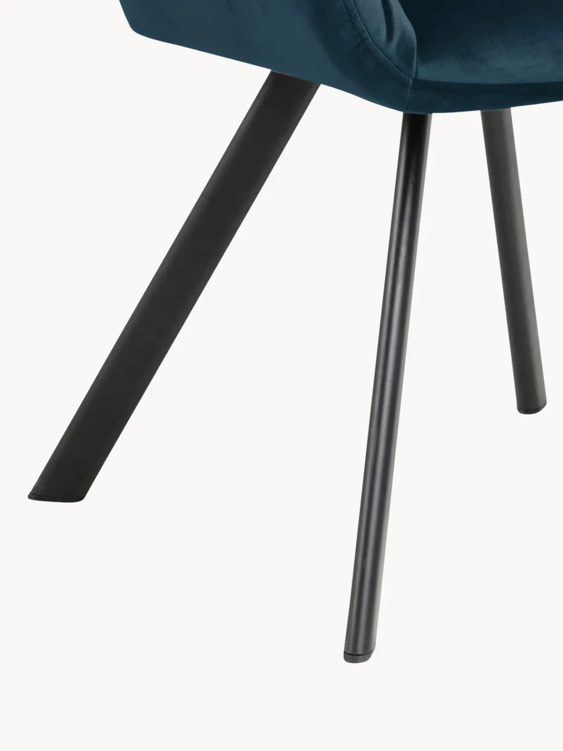 Sillas Con Reposabrazos|Sillas> Silla con repozabrazos de terciopelo Lola Terciopelo azul oscuro, negro mate