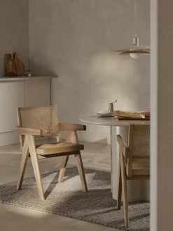 Sillas De Madera|Sillas Con Reposabrazos>Westwing Collection Silla con repozabrazos de tejido vienés Sissi Madera de roble clara, beige claro