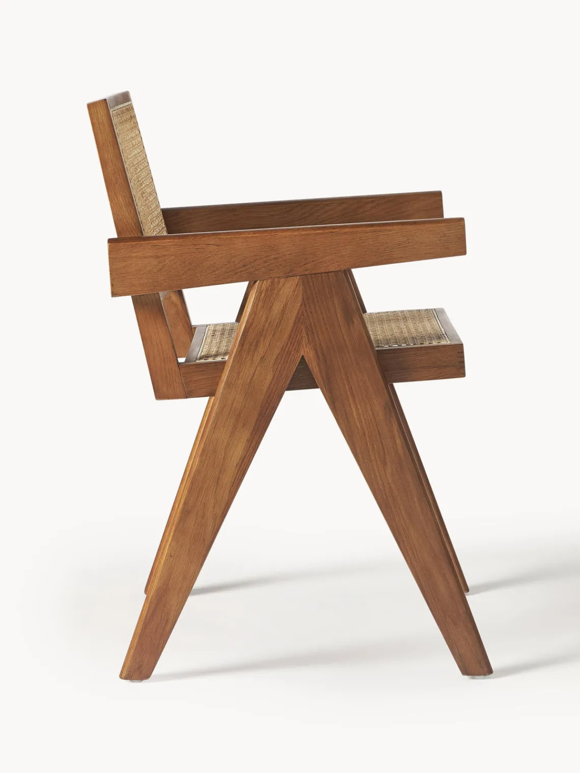 Sillas De Madera|Sillas Con Reposabrazos>Westwing Collection Silla con repozabrazos de tejido vienés Sissi Madera de roble oscura, beige claro