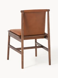 Sillas></noscript>Westwing Collection Silla de comedor de madera de fresno con asiento de cuero Hayo Cuero marrón, madera de fresno aceitada en marrón