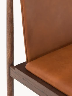 Sillas></noscript>Westwing Collection Silla de comedor de madera de fresno con asiento de cuero Hayo Cuero marrón, madera de fresno aceitada en marrón