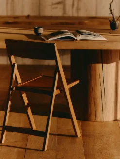 Clearance Silla de comedor plegable de madera de abedul Flat Sillas