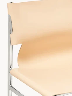 Sillas></noscript>Westwing Collection Silla de cuero Jordan Cuero beige, plateado