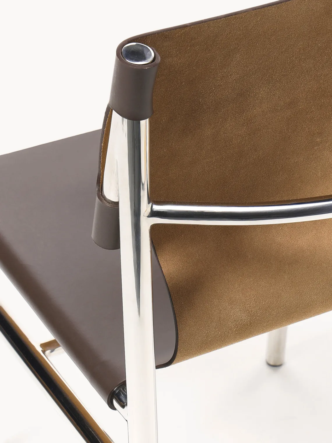 Sillas>Westwing Collection Silla de cuero Jordan Cuero marrón, plateado