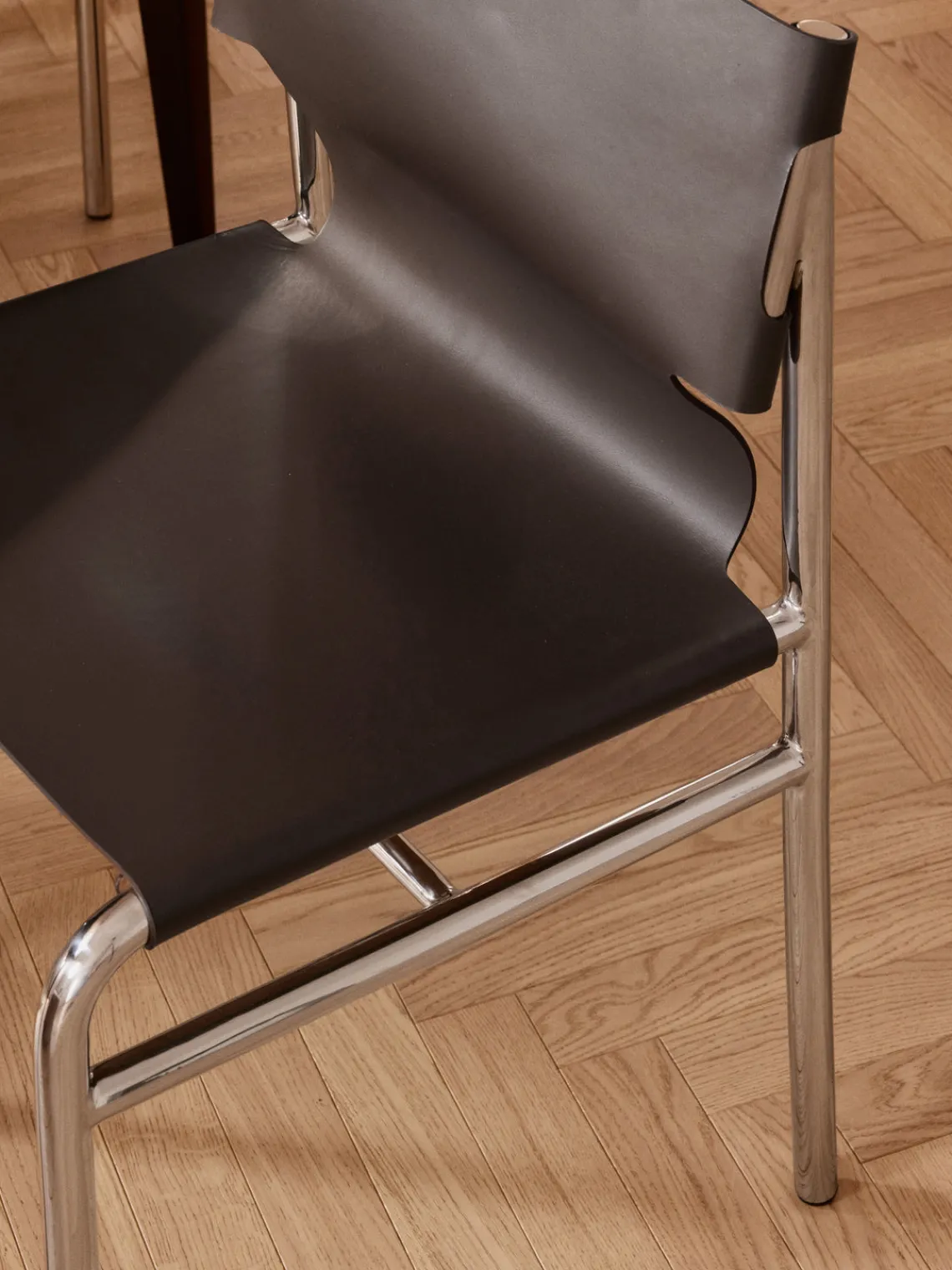 Sillas>Westwing Collection Silla de cuero Jordan Cuero marrón, plateado