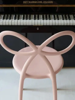 Sillas De Jardín|Sillas De Jardí­N>Qeeboo Silla de diseño Ribbon Rosa claro mate