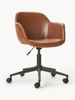 Sillas De Escritorio|Sillas De Escritorio>Westwing Collection Silla de escritorio con asiento estrecho de cuero sintético Fiji Cuero sintético turrón