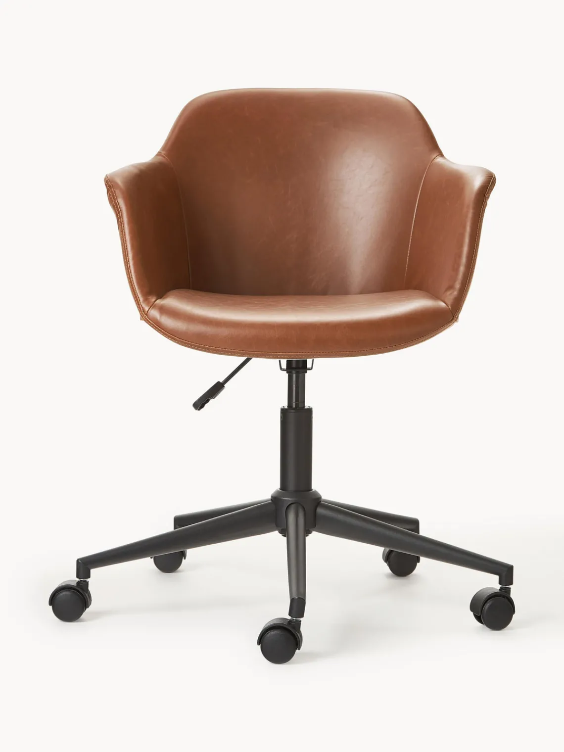 Sillas De Escritorio|Sillas De Escritorio>Westwing Collection Silla de escritorio con asiento estrecho de cuero sintético Fiji Cuero sintético turrón