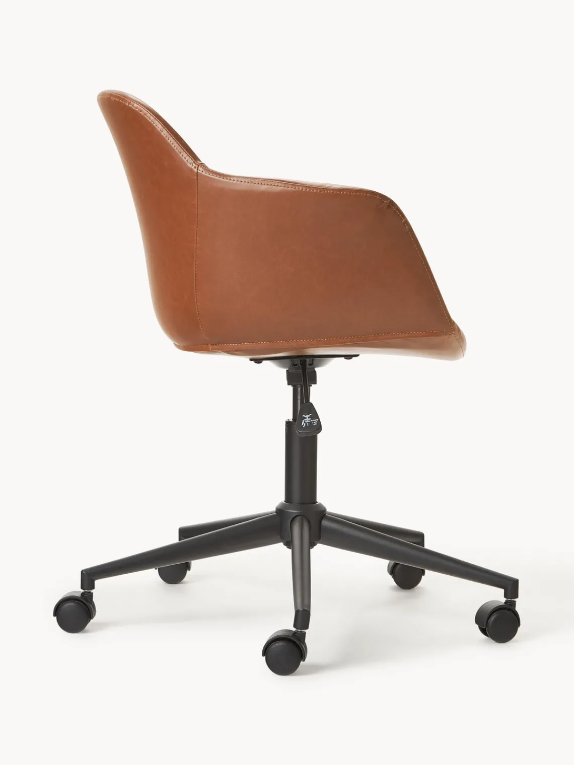 Sillas De Escritorio|Sillas De Escritorio>Westwing Collection Silla de escritorio con asiento estrecho de cuero sintético Fiji Cuero sintético turrón