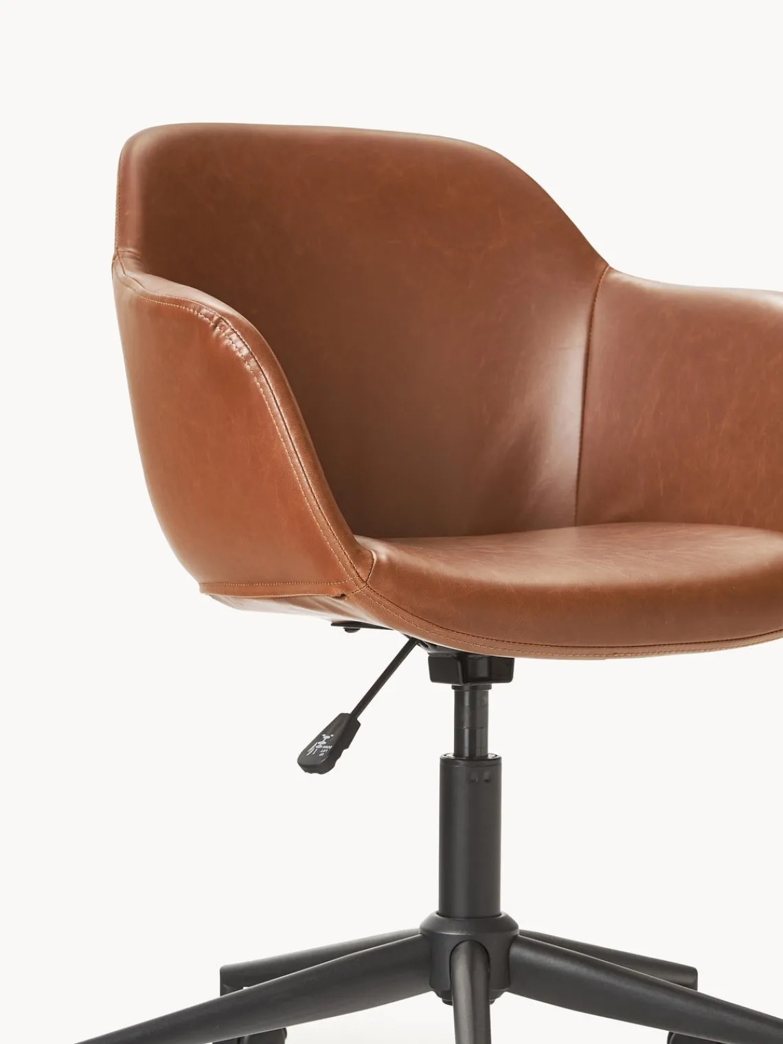 Sillas De Escritorio|Sillas De Escritorio>Westwing Collection Silla de escritorio con asiento estrecho de cuero sintético Fiji Cuero sintético turrón