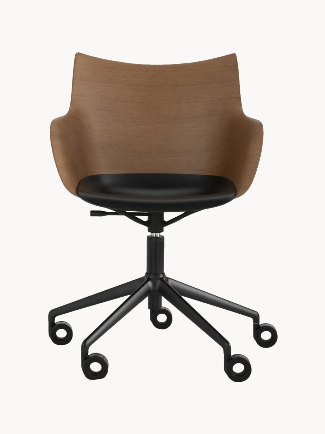 Sillas De Escritorio|Sillas De Escritorio>Kartell Silla de escritorio con reposabrazos Q/WOOD, altura regulable Madera, negro