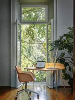 Sillas De Escritorio|Sillas De Escritorio>Kartell Silla de escritorio con reposabrazos Q/WOOD, altura regulable Madera, blanco