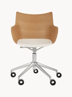 Sillas De Escritorio|Sillas De Escritorio></noscript>Kartell Silla de escritorio con reposabrazos Q/WOOD, altura regulable Madera, blanco
