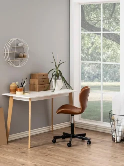 Sillas De Escritorio|Sillas De Escritorio> Silla de escritorio de cuero sintético Batilda, altura regulable