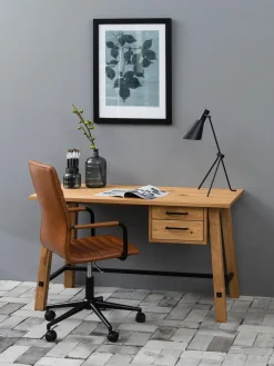 Outlet Silla de escritorio de cuero sintético Winslow, altura regulable Sillas De Escritorio|Sillas De Escritorio