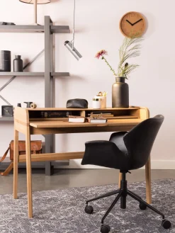 Sillas De Escritorio|Sillas De Escritorio>Zuiver Silla de escritorio de cuero sintético Nikki, altura regulable