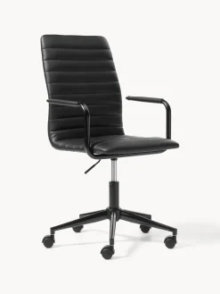 Sillas De Escritorio|Sillas De Escritorio> Silla de escritorio de cuero sintético Winslow, ajustable en altura Cuero sintético negro