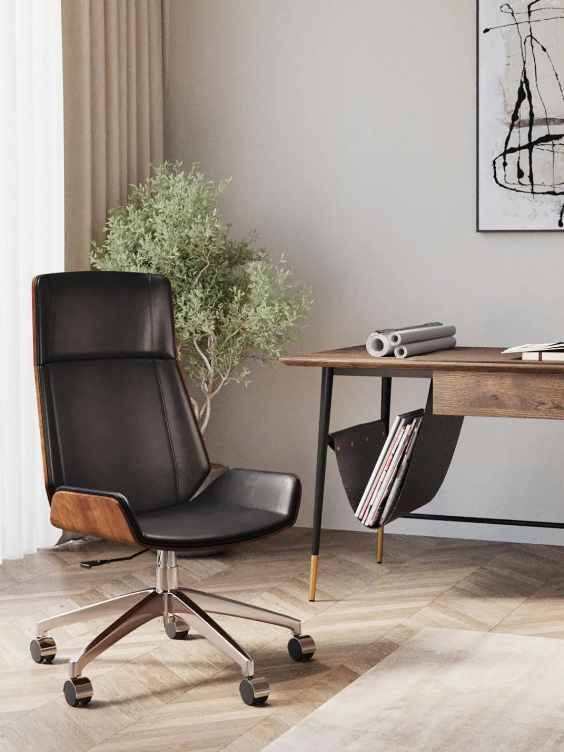 Sillas De Escritorio|Sillas De Escritorio>Kare Design Silla de escritorio de cuero sintético Rouven, altura regulable