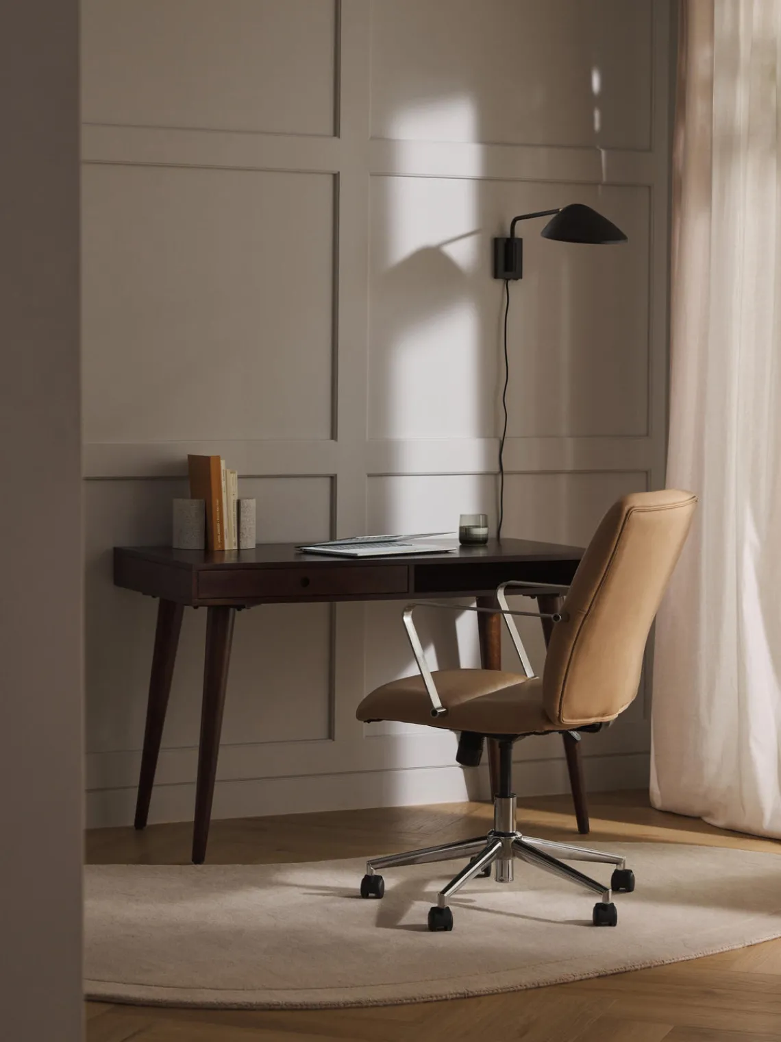 New Silla de escritorio de cuero sintético con reposabrazos Reto, altura regulable Sillas De Escritorio|Sillas De Escritorio