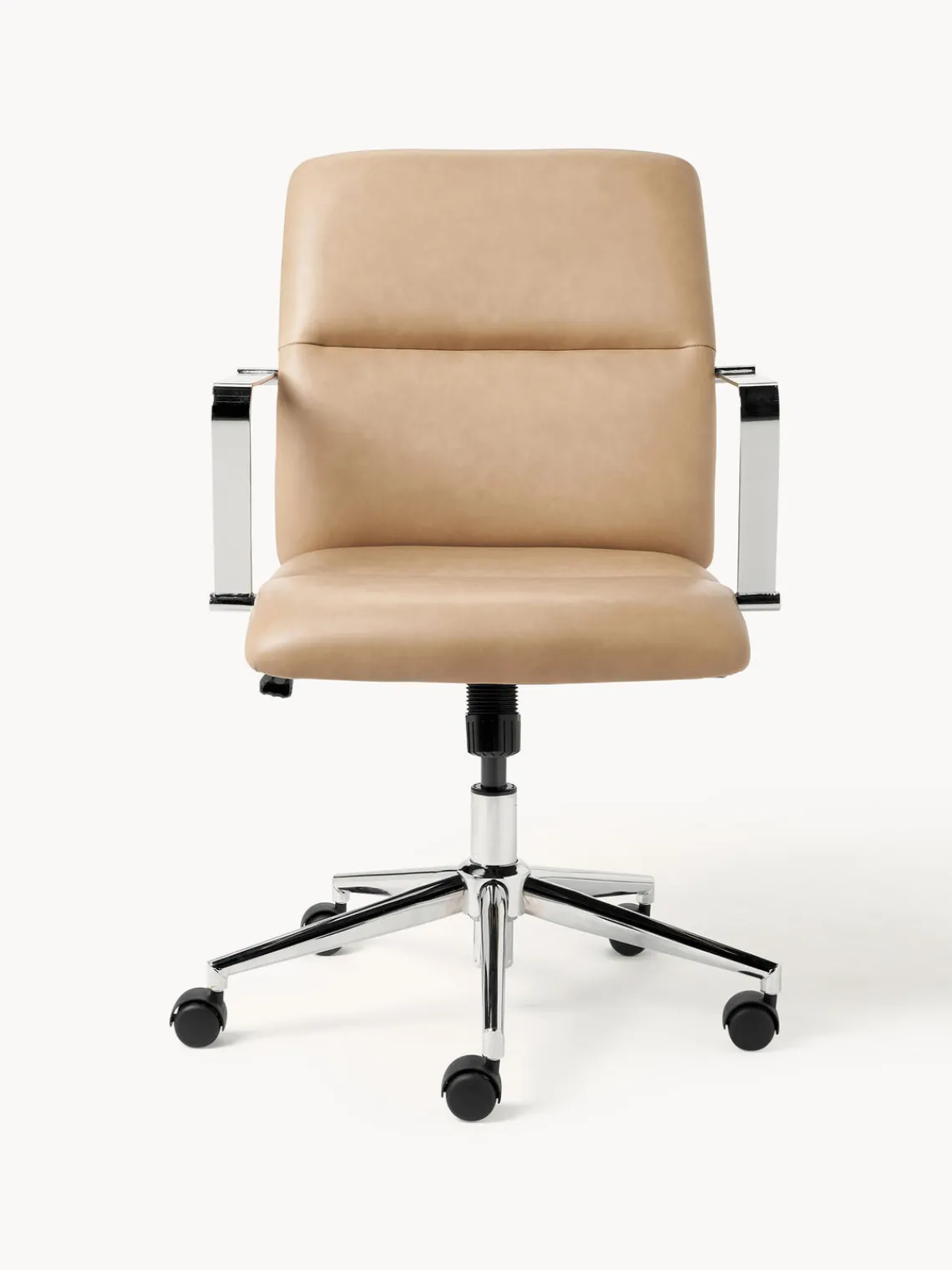 New Silla de escritorio de cuero sintético con reposabrazos Reto, altura regulable Sillas De Escritorio|Sillas De Escritorio